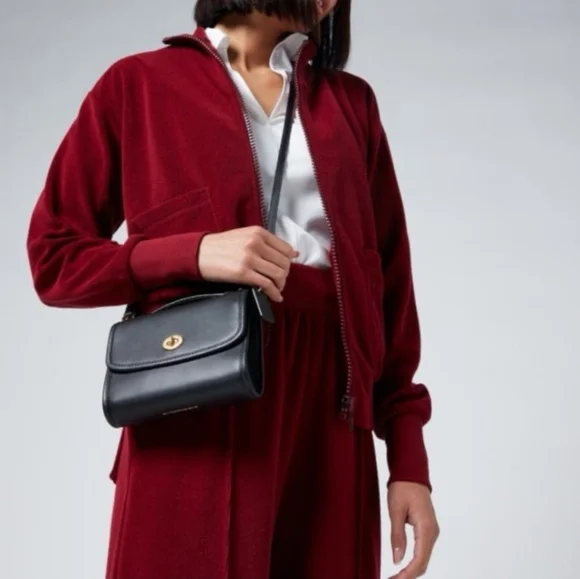 Coach Kip Turnlock Black Crossbody Bag - Picture 2 of 14